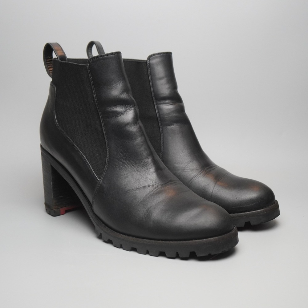 Christian Louboutin Black Leather Marchacroche 70 EU 41 / US Womens 10 - 10.5